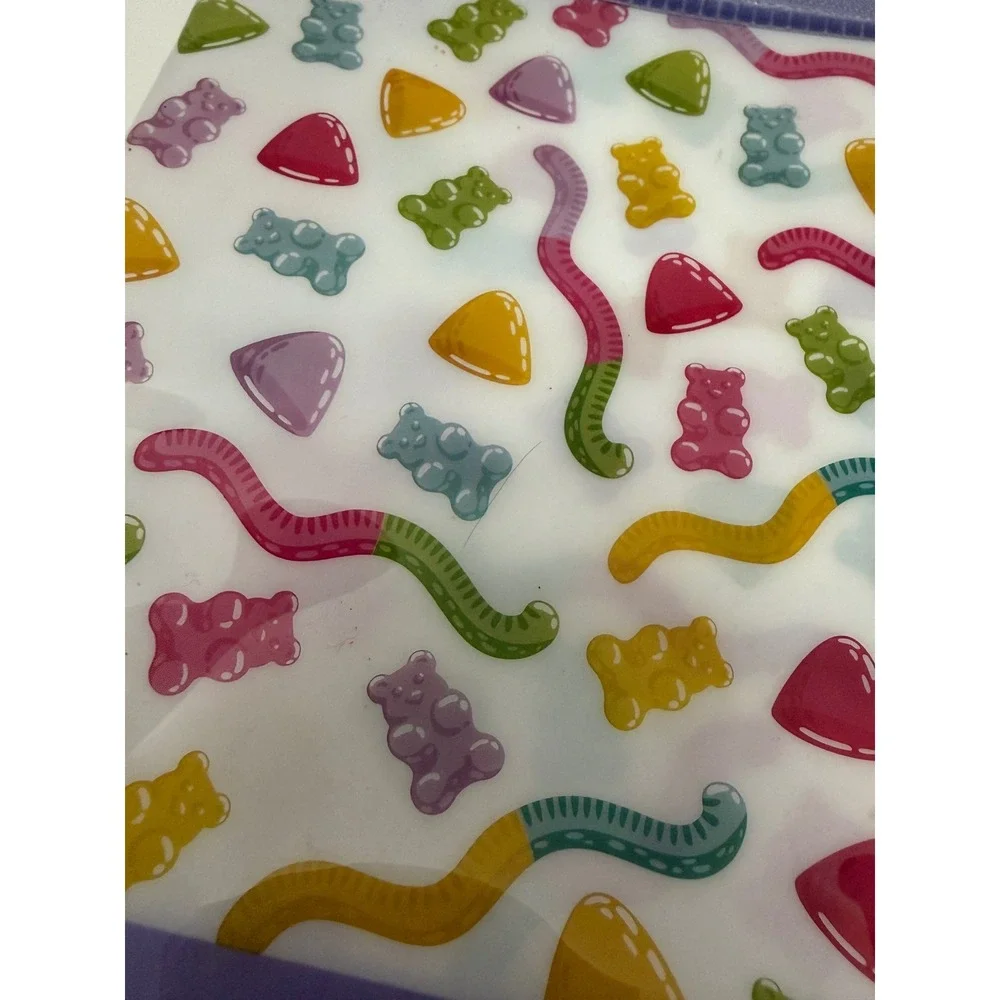 Fourstar Group Gummy Candy Pencil Case Set I Want Candy 3-Ring Binder Pouch NWT